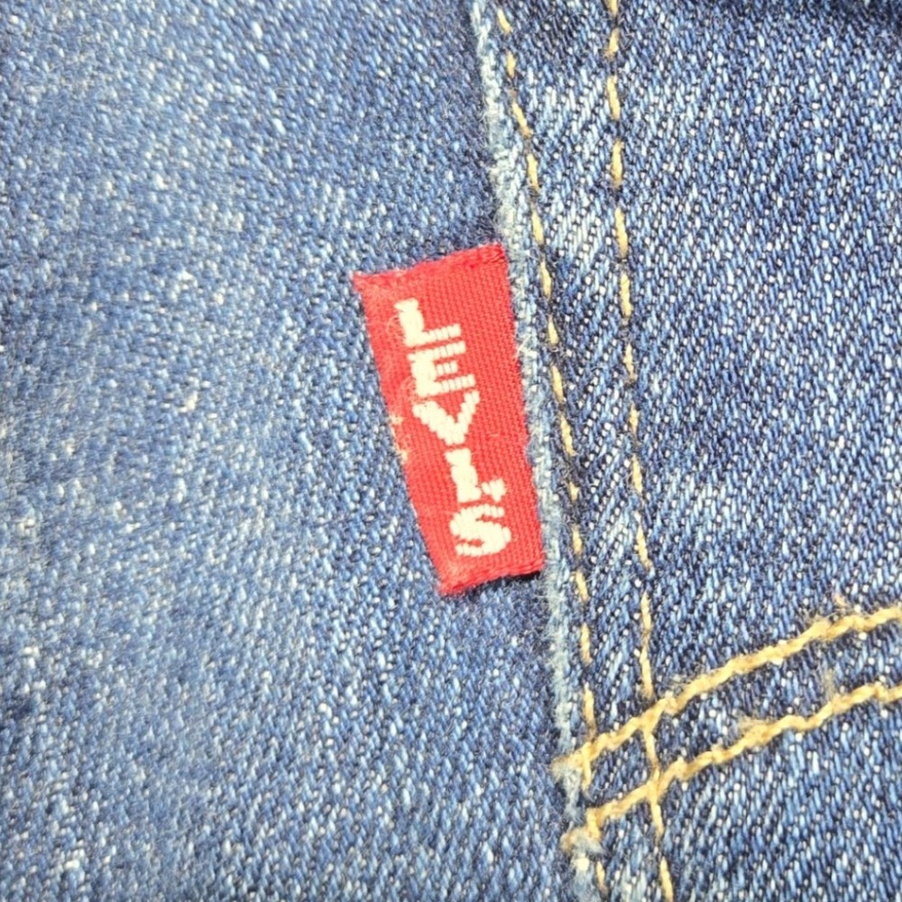 Levi's 721 Big E‎ High Rise Skinny Distressed Dark Wash Blue Womens Size 24x30 - Picture 5 of 16